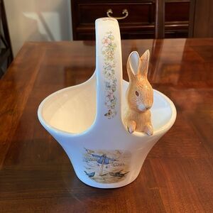 Peter Rabbit Beatrix Potter Planter Basket Teleflora 1998 Ceramic Flower…